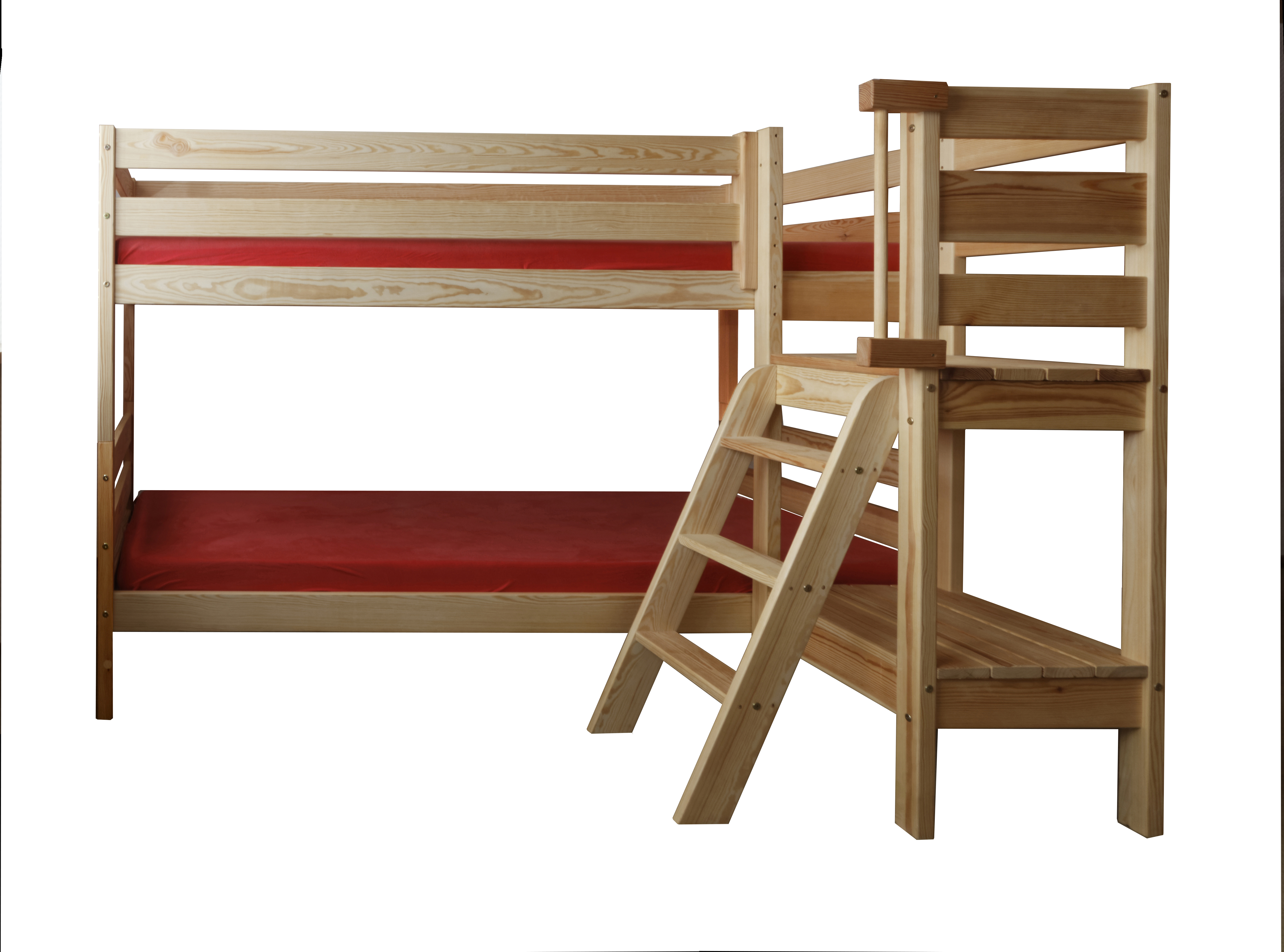 Etagenbett-Treppe Sicherheitstreppe 140 cm, Holz massiv, 3 Stufen Farbe